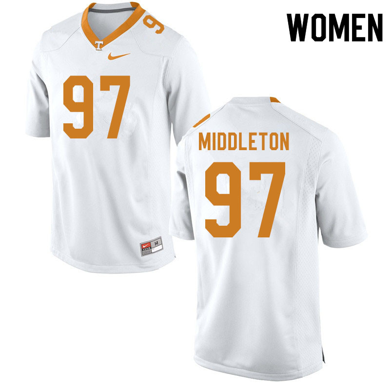 Women #97 Darel Middleton Tennessee Volunteers College Football Jerseys Sale-White